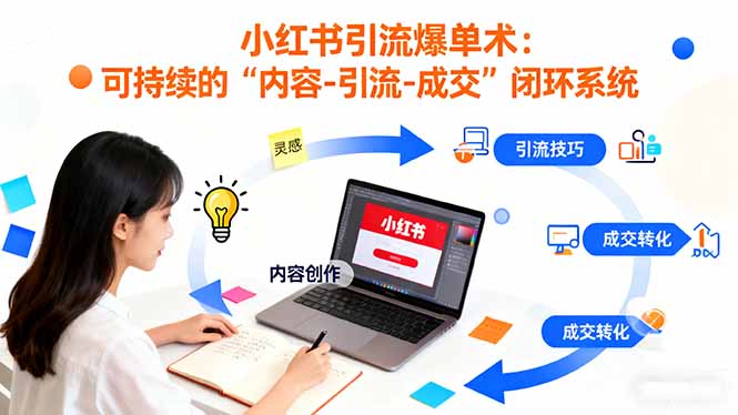 小红书引流爆单术：构建一套低成本 可持续的“内容-引流-成交”闭环系统-课程网