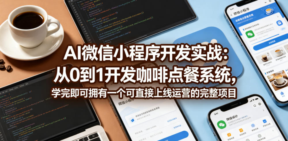 AI微信小程序开发实战：从0到1开发咖啡点餐系统，学完即可拥有一个可直接上线运营的完整项目-课程网