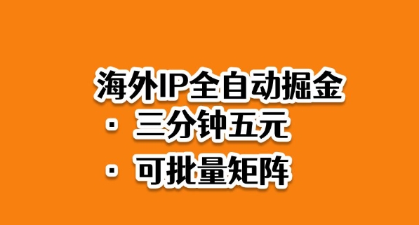 海外ip全自动掘金，2025必做蓝海项目，3分钟落地，矩阵直接开干【揭秘】-课程网