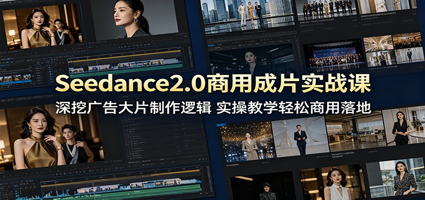 Seedance2.0商用成片实战课：深挖广告大片制作逻辑，实操教学轻松商用落地-课程网