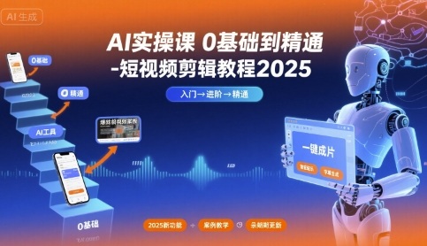 AI实操课0基础到精通-短视频剪辑教程2025-课程网