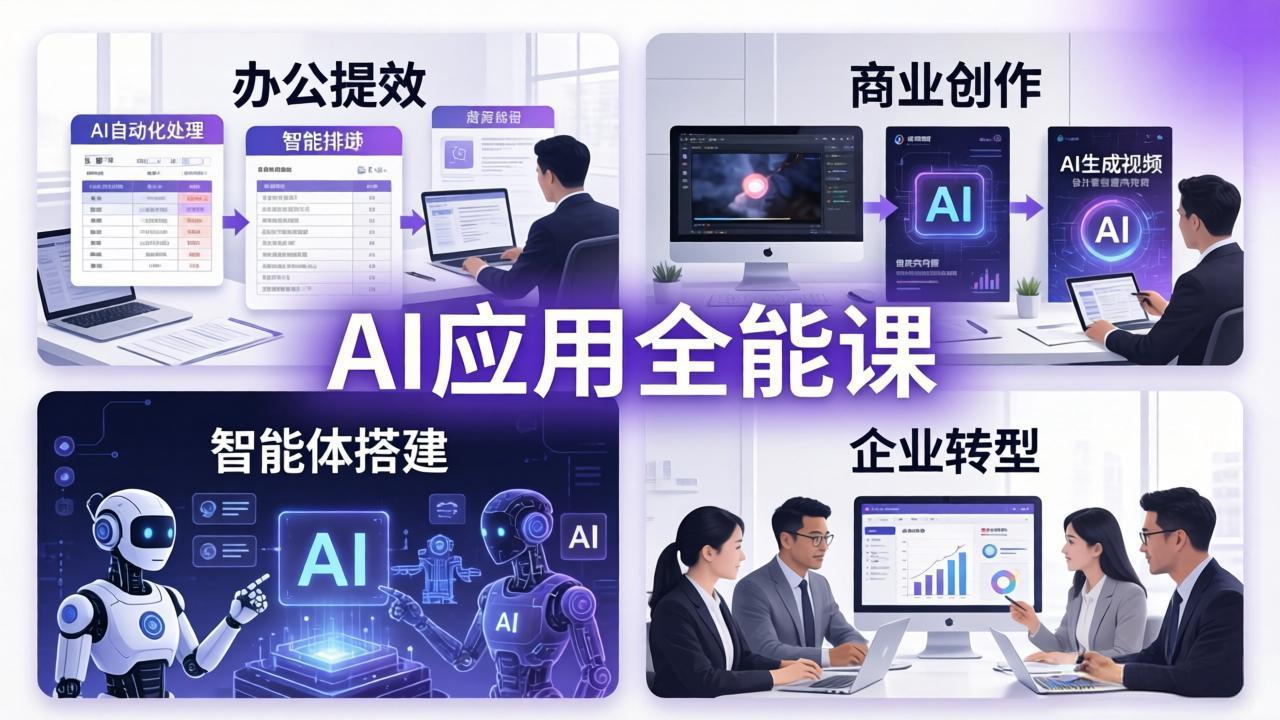 AIGC 应用全能课：办公提效、商业创作、智能体搭建、企业转型，一站式学会AI应用-课程网