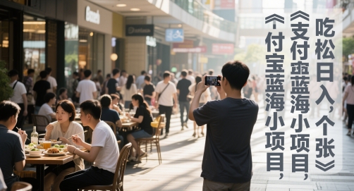 支付宝蓝海小项目，吃饭逛街拍个照，轻松日入1张-课程网