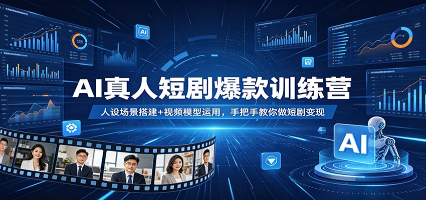 AI真人短剧爆款训练营：人设场景搭建+视频模型运用，手把手教你做短剧变现-课程网
