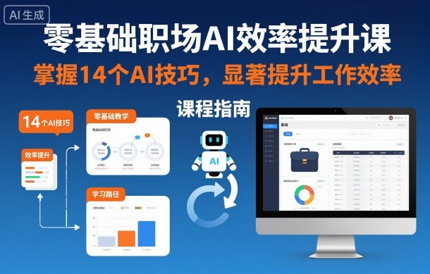 零基础职场AI效率提升课，掌握14个AI技巧，显著提升工作效率-课程网