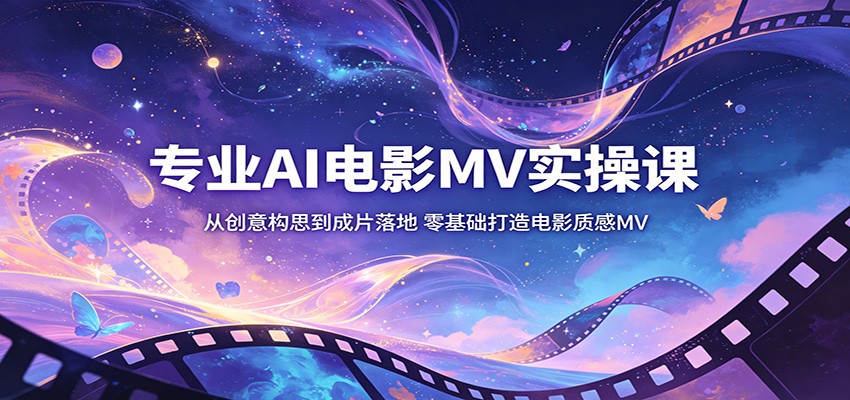专业AI电影MV实操课：从创意构思到成片落地，零基础打造电影质感MV-课程网