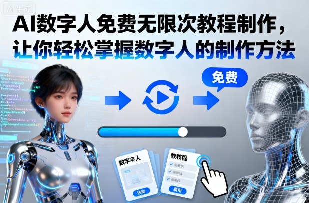 AI数字人免费无限次教程制作，让你轻松掌握数字人的制作方法-课程网