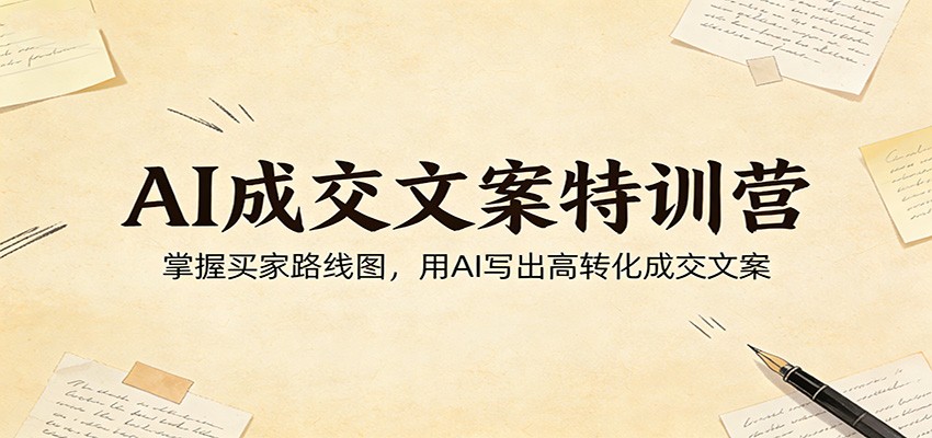 AI成交文案特训营：掌握买家路线图，用AI写出高转化成交文案-课程网