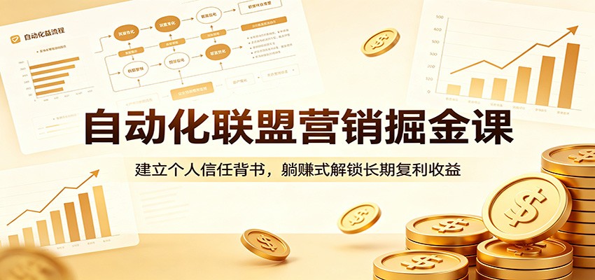 自动化联盟营销掘金课：建立个人信任背书，躺赚式解锁长期复利收益-课程网