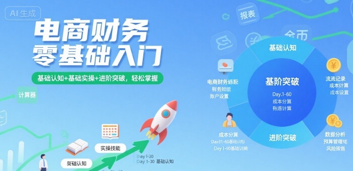 电商财务零基础入门，基础认知+基础实操+进阶突破，轻松掌握-课程网