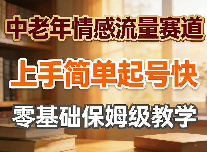中老年情感流量赛道，上手简单起号快，零基础保姆级教学-课程网