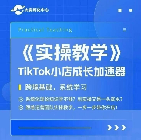 大卖家孵化中心TikTok实操课，TikTok小店成长加速器，跨境基础系统学习，一步一步带你开店-课程网