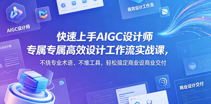 快速上手AIGC设计师专属高效设计工作流实战课，不绕专业术语、不堆工具，轻松搞定商业设计交付-课程网