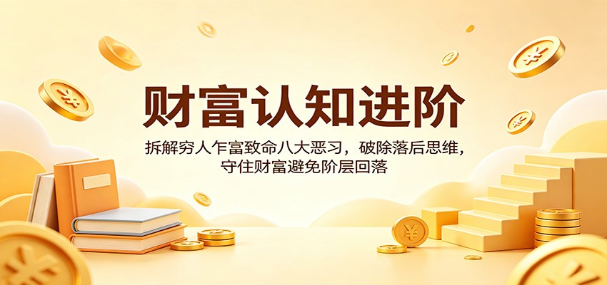 财富认知进阶：拆解穷人乍富致命八大恶习，破除落后思维，守住财富避免阶层回落-课程网