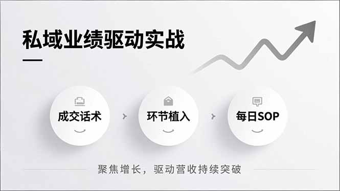 私域业绩驱动实战，成交话术、环节植入、每日SOP，聚焦增长，驱动营收持续突破-课程网