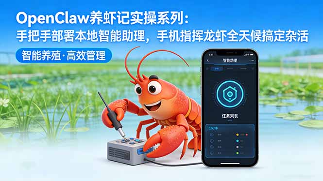 OpenClaw养虾记实操系列：手把手部署本地智能助理，手机指挥龙虾全天候搞定杂活-课程网