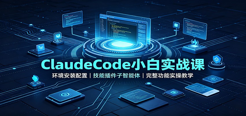 ClaudeCode小白实战课：环境安装配置，技能插件子智能体，完整功能实操教学-课程网