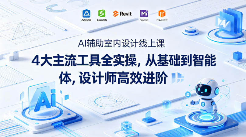 AI辅助室内设计线上课｜4大主流工具全实操，从基础到智能体，设计师高效进阶-课程网