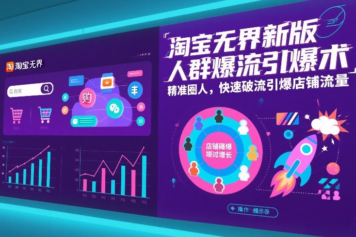 淘宝无界新版人群爆流引爆术，精准圈人，快速破流引爆店铺流量-课程网