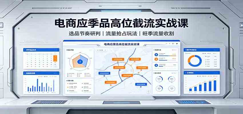 电商应季品高位截流实战课：选品节奏研判，流量抢占玩法，旺季流量收割-课程网