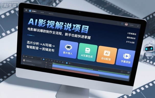 AI影视解说项目，电影解说爆款制作全流程，新手也能快速掌握-课程网