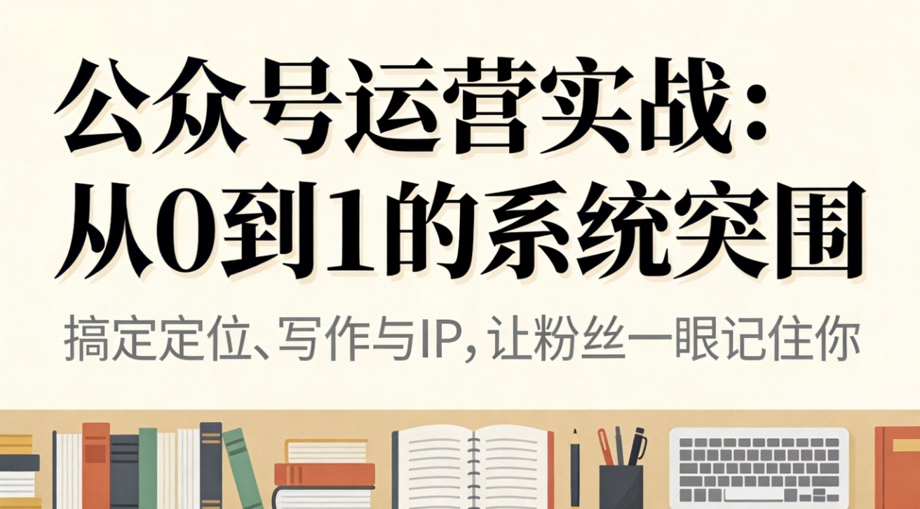 公众号运营实战：从0到1的系统突围-课程网
