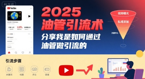 2025油管引流术，分享我是如何通过油管做引流的-课程网
