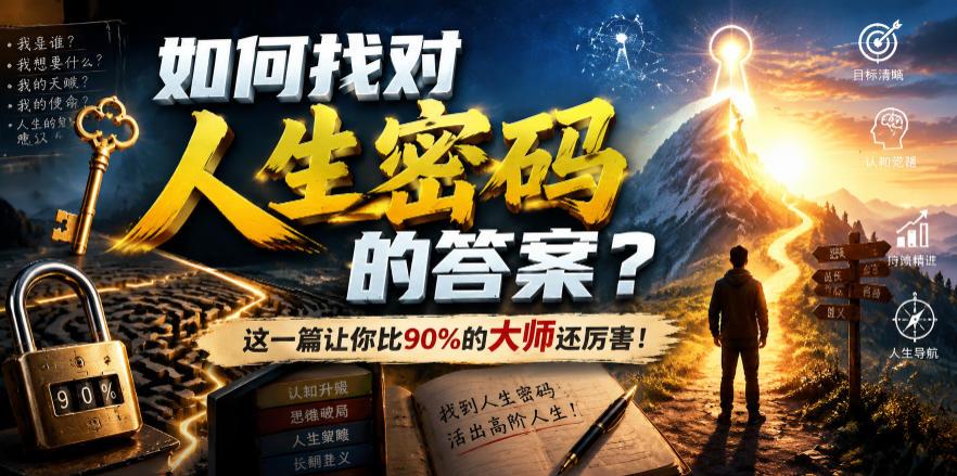 付费文章：如何找对人生密码的答案？这一篇让你比90%的大师还厉害！-课程网
