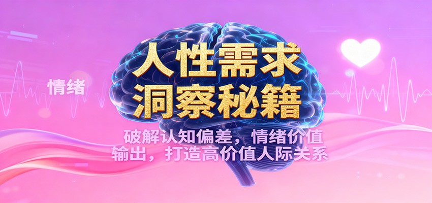 人性需求洞察秘籍，破解认知偏差，情绪价值输出，打造高价值人际关系-课程网