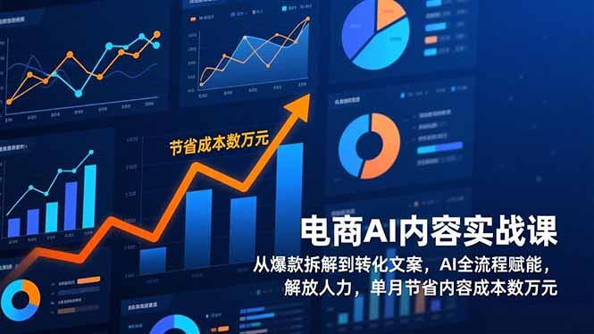 电商AI内容实战课，从爆款拆解到转化文案，AI全流程赋能，解放人力，单月节省内容成本数万元-课程网
