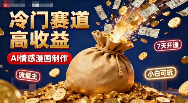 公众号冷门赛道，用AI做情感漫画，7天开通流量主，操作简单，小白可玩-课程网