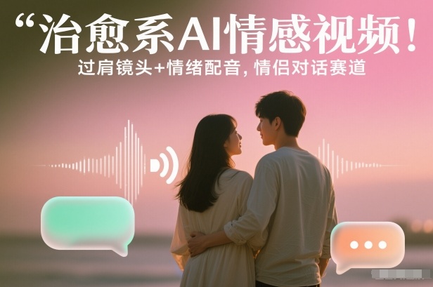 治愈系AI情感视频！过肩镜头+情绪配音，情侣对话赛道-课程网