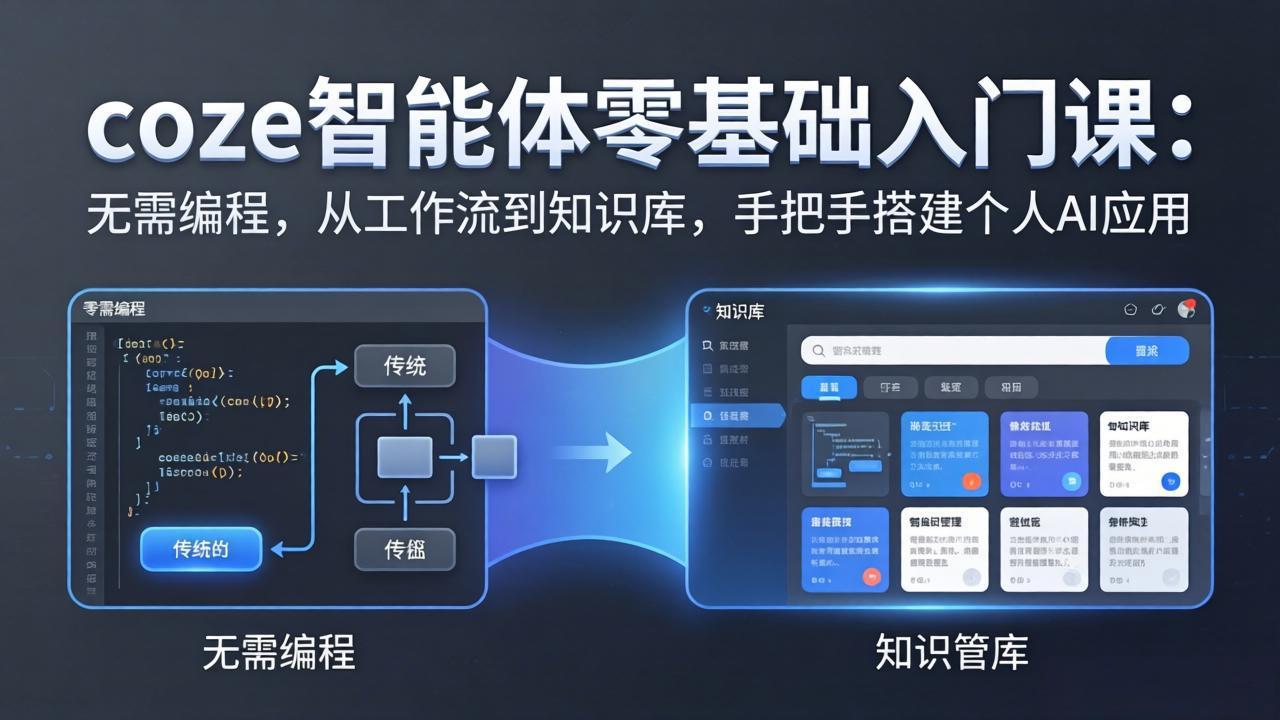 coze智能体零基础入门课：无需编程，从工作流到知识库，手把手搭建个人AI应用-课程网