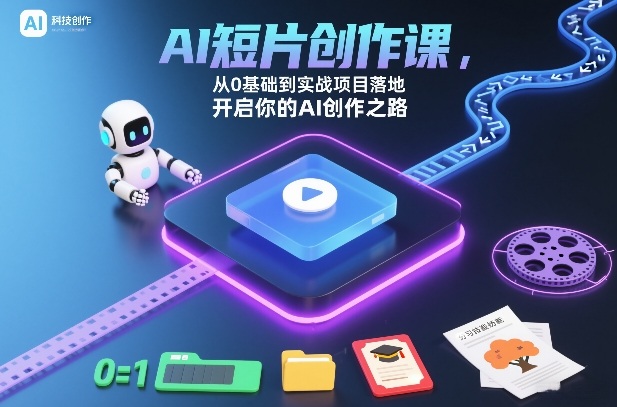 AI短片创作课，从0基础到实战项目落地，开启你的AI创作之路（更新）-课程网