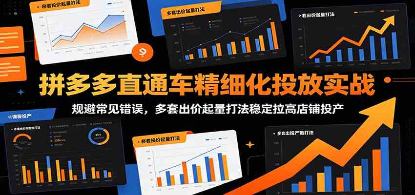 拼多多直通车精细化投放实战：规避常见错误，多套出价起量打法稳定拉高店铺投产-课程网