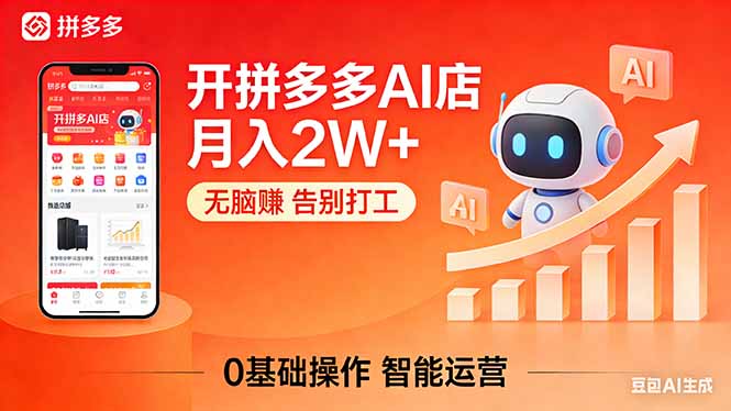 开一家拼多多AI店，月入2W+，无脑赚，告别打工，附SOP手册-课程网
