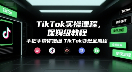TikTok实操课程，保姆级教程，手把手带你跑通TikTok变现全流程-课程网
