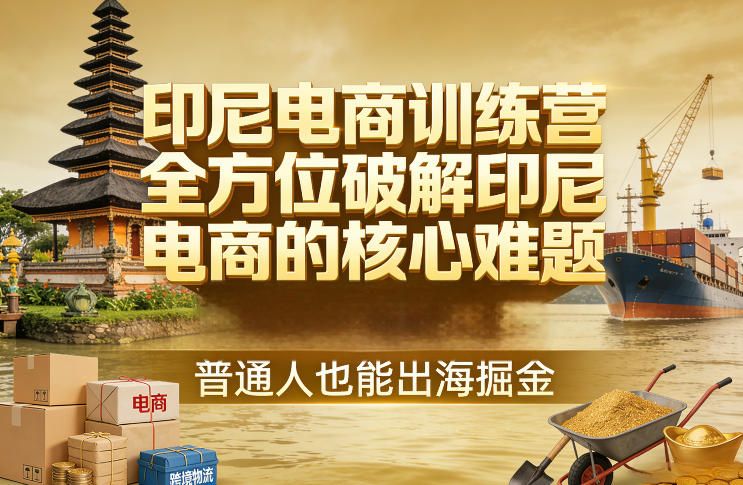 印尼电商训练营，全方位破解印尼电商的核心难题，普通人也能出海掘金-课程网