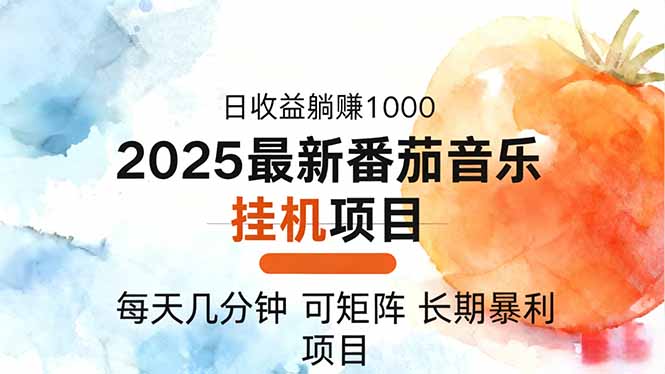 2025年最新番茄音乐人挂机项目，每天几分钟，月入1000＋，可矩阵，一台…-课程网