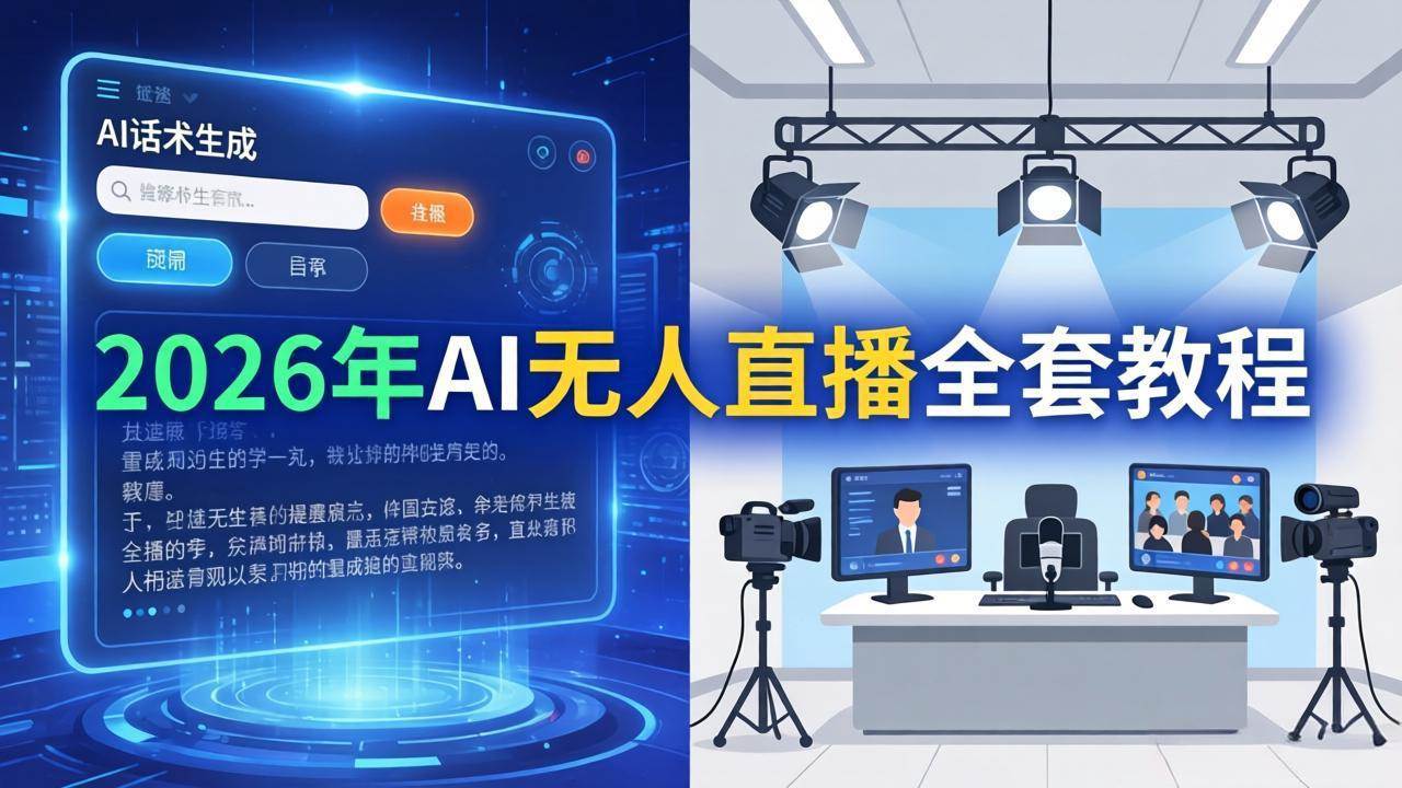 （17953期）2026年AI无人直播全套教程：OBS安装+软件配置+直播间搭建+话术生成+一键开播实操-课程网