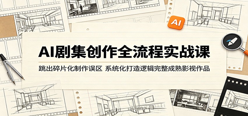 AI剧集创作全流程实战课：跳出碎片化制作误区，系统化打造逻辑完整成熟影视作品-课程网