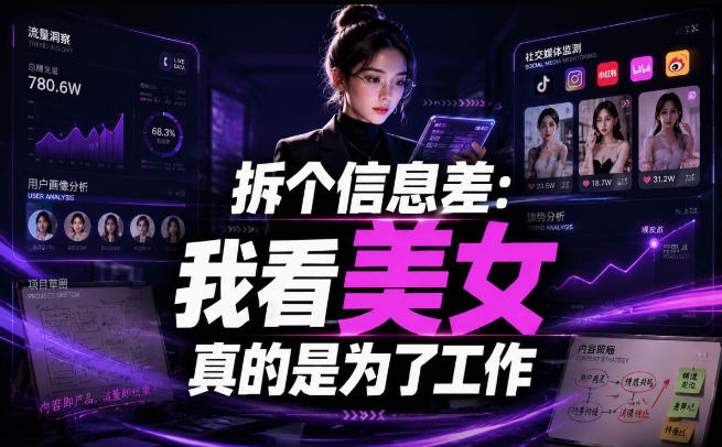 【理直气壮】我给看美女找了一个非常恰当的理由，信息差项目-课程网