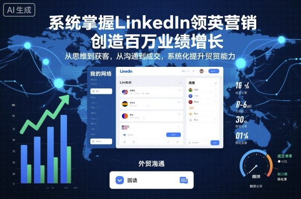 系统掌握LinkedIn领英营销，创造百万业绩增长，从思维到获客，从沟通到成交，系统化提升外贸能力-课程网