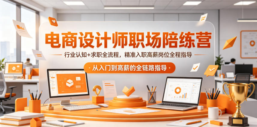 电商设计师职场陪练营，行业认知+求职全流程，精准入职高薪岗位全程指导-课程网
