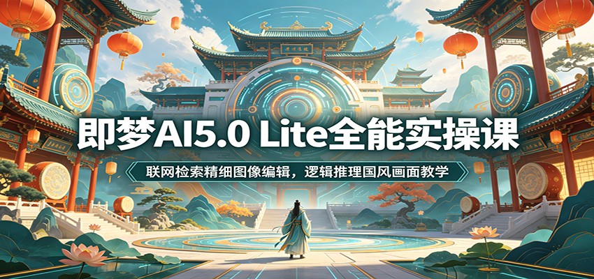 即梦AI5.0 Lite全能实操课：联网检索精细图像编辑，逻辑推理国风画面教学-课程网