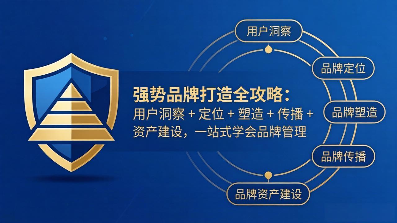 强势品牌打造全攻略：用户洞察 + 定位 + 塑造 + 传播 + 资产建设，一站式学会品牌管理-课程网