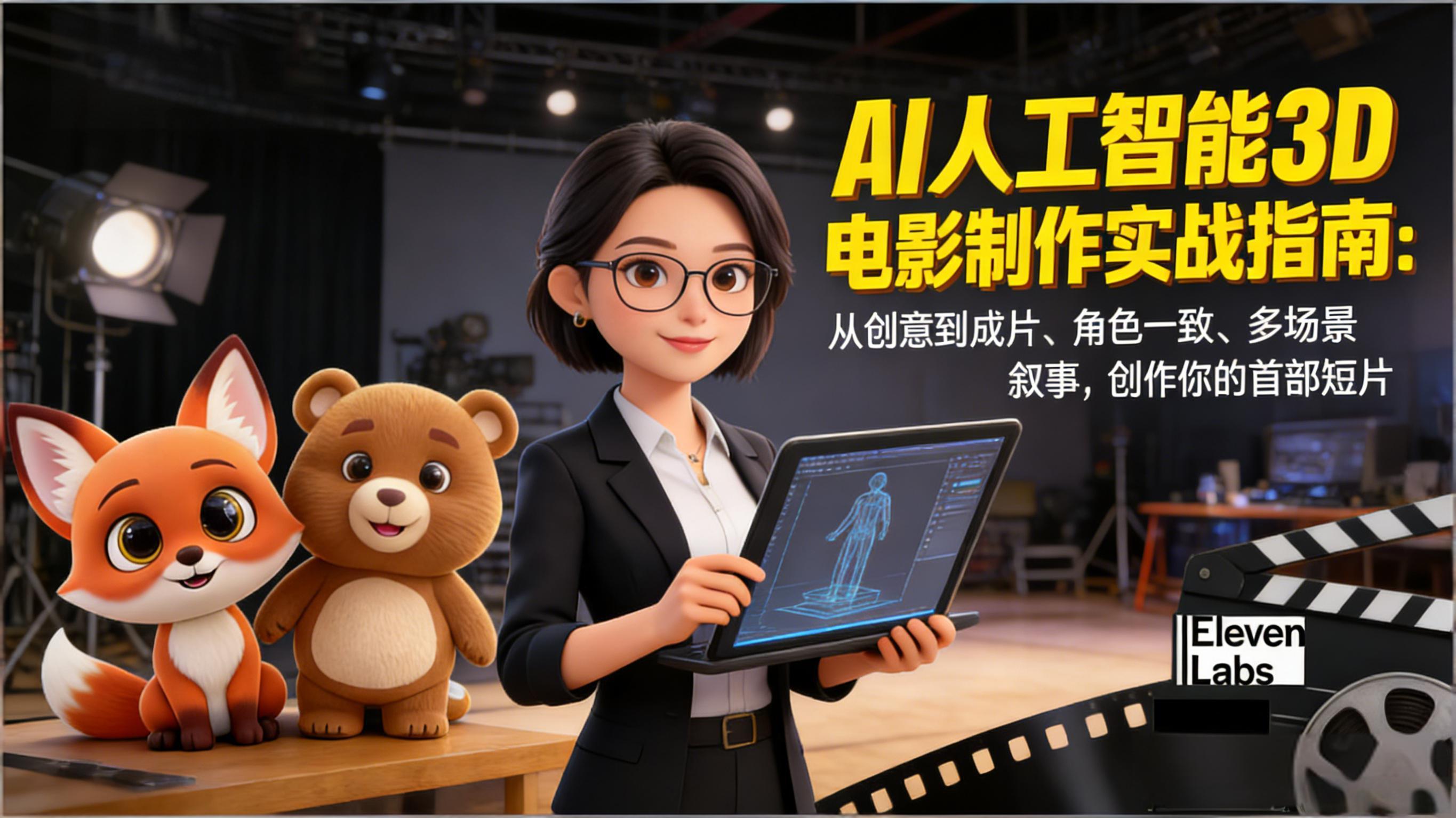 AI人工智能3D电影制作实战指南：从创意到成片、角色一致、多场景叙事，创作你的首部短片-课程网