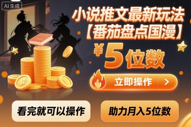 小说推文最新玩法，助力月入5位数【番茄盘点国漫】玩法，看完就可以操作-课程网