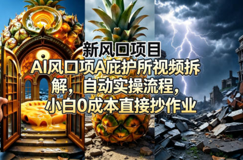 新风口项目AI庇护所视频拆解，自动实操流程，小白0成本直接抄作业-课程网