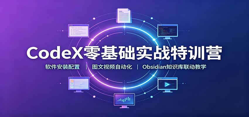 CodeX零基础实战特训营：软件安装配置，图文视频自动化，Obsidian知识库联动教学-课程网
